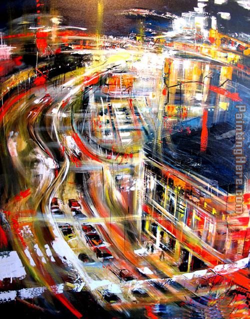 Night CityScape painting - 2010 Night CityScape art painting